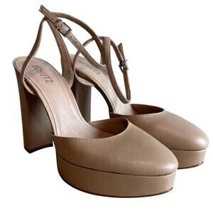 Schutz Josie Mila Platform Heels Nude Beige 9